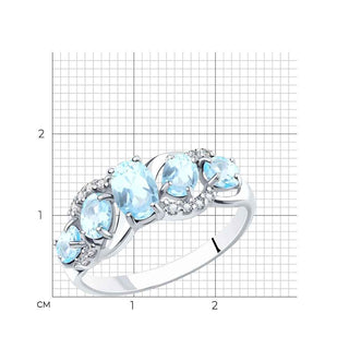 Сребърен пръстен - Blue topaz Vera
