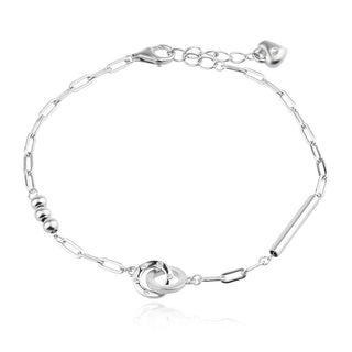 сребърна гривна, цирконий, родиево покритие, кръгове