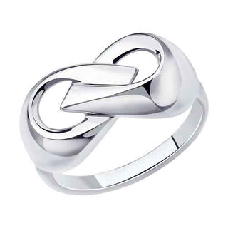 елегантен сребърен пръстен, без камък, родиево покритие, sokolov,