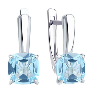 Сребърни обеци - Blue topaz Emma