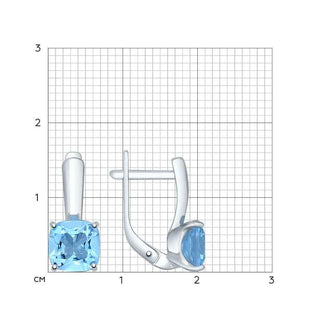 Сребърни обеци - Blue topaz Emma