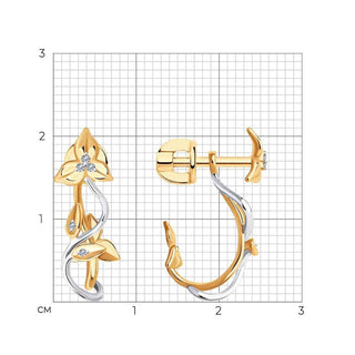 Златни обеци - Dia Gold flower