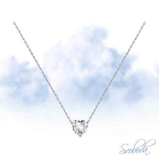 сребърно колие, цирконий, Sokolov, сърце