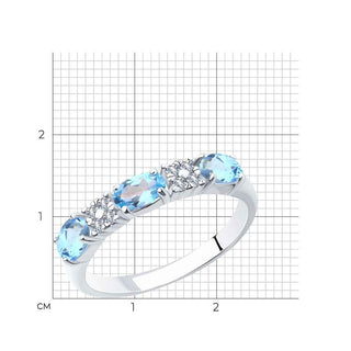Сребърен пръстен - Blue topaz Aula