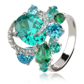 сребърен пръстен GANEZZI с цвят тюркоаз