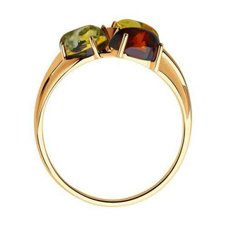 Сребърен пръстен - Colorful amber