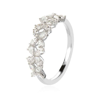 златен пръстен, бяло злато, тип халка, диаманти,