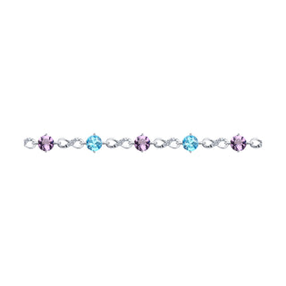 Сребърна гривна - Topaz and amethyst