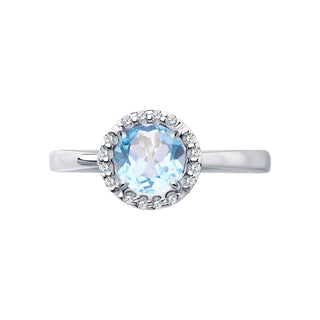 Сребърен пръстен - Blue topaz Nova