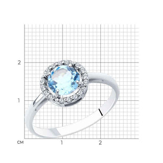 Сребърен пръстен - Blue topaz Nova
