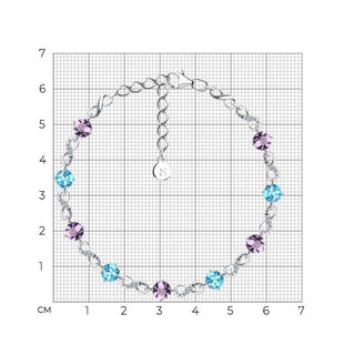 Сребърна гривна - Topaz and amethyst