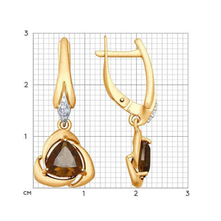 Сребърни обеци - Smoky quartz Rea