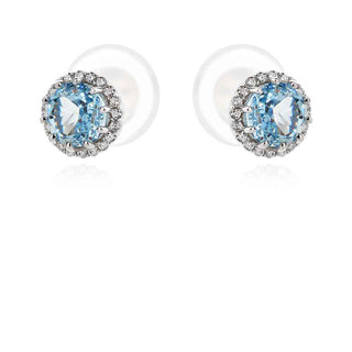 сребърни обеци, цирконий ICE CUT, родиево покритие