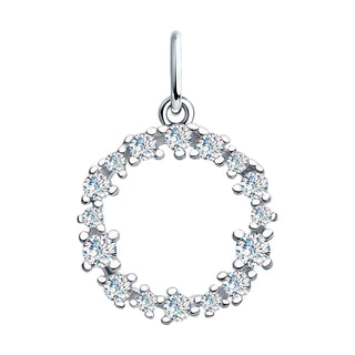 сребърен медальон, цирконий, Sokolov,