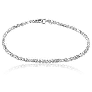 сребърна гривна , цирконий, родиево покритие