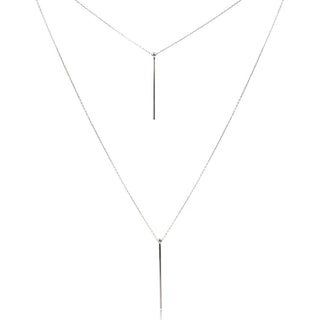 сребърно колие , къса и дълга част