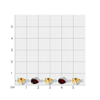 Сребърна гривна - Citrine and Garnet