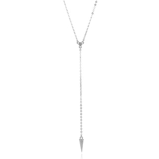 нежно сребърно колие, цирконий, родиево покритие,