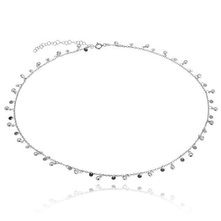 сребърно колие с мини монети и циркони