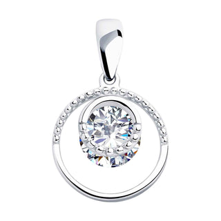 сребърен медальон, цирконий, Sokolov,