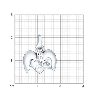 Сребърен медальон с брилянт- Tenderness