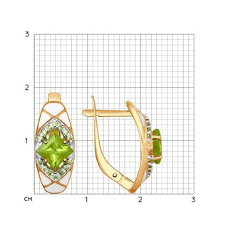 Сребърни обеци - Enamel Peridot
