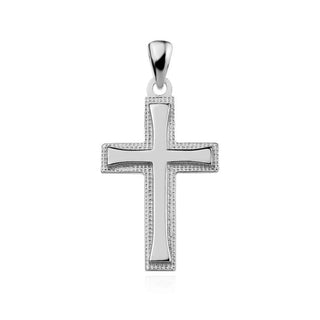 сребърен кръст, без камък, родиево покритие