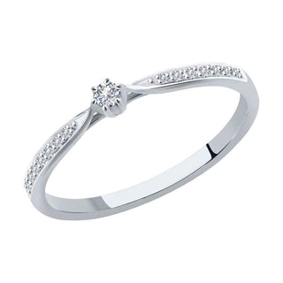 златен пръстен, бяло злато, тип годежен, брилянти, sokolov,