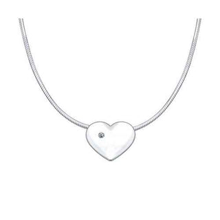 сребърно колие, сърце, диамант, родиево покритие, sokolov,