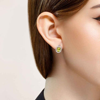 Сребърни обеци - Soft green peridote