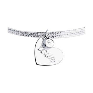 Сребърна гривна - Heart love bangle