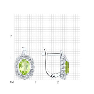 Сребърни обеци - Soft green peridote