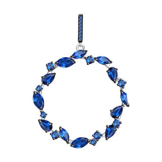 сребърен медальон, сапфир-корунд, родиево покритие, подходящ за повод, Sokolov