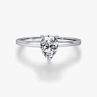 Сребърен пръстен - Lumina Drop Moissanite