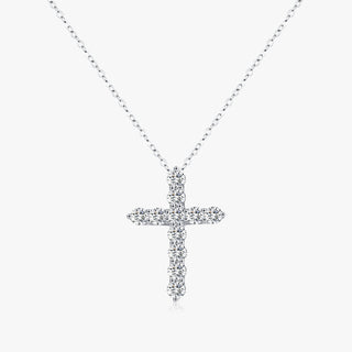 Сребърно колие - Grace Cross Moissanite