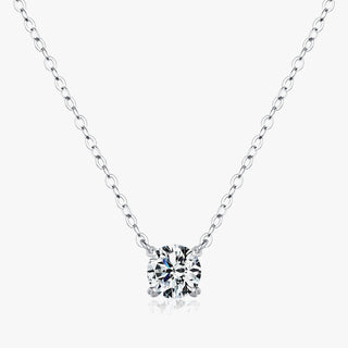 Сребърно колие - Solitaire Moissanite 0.8ct.