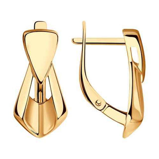 елегантни сребърни обеци, без камък, розова позлата, sokolov,