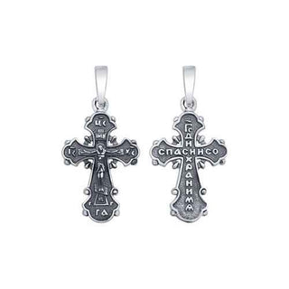 сребърен кръст, без камък, оксидирано сребро, Sokolov