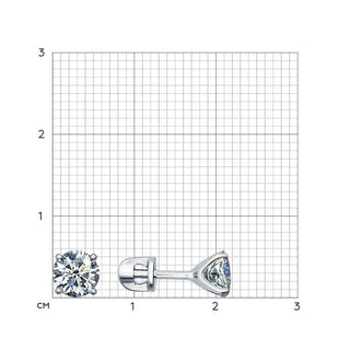Сребърни обеци - CLASSIC CZ SWAROVSKI 6ММ