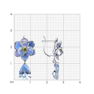 Сребърни обеци - Romantic blue