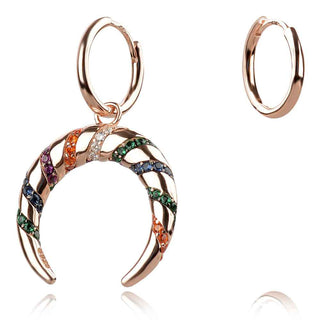 assymetric colorful silver earrings