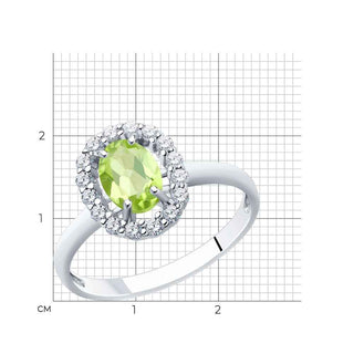 Сребърен пръстен - Soft green peridote