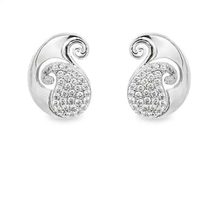 Сребърни обеци - Sparkling Curves