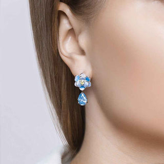 Сребърни обеци - Romantic blue