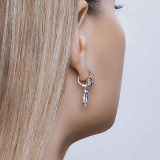 Сребърни обеци - Romantic blue