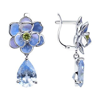 Сребърни обеци - Romantic blue