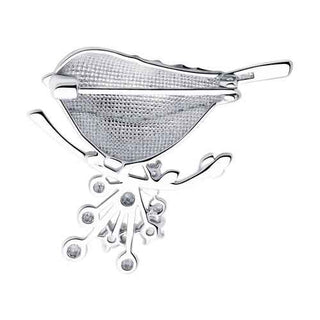 Сребърна брошка - Red Cardinal