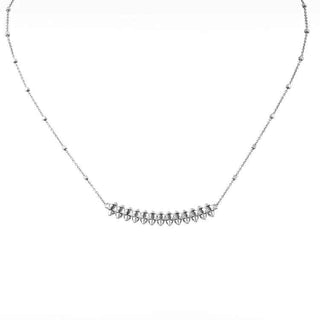 по модел на Cartier, сребърно колие, без камък, родиево покритие