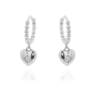 Сребърни обеци - Silver Heart Charm