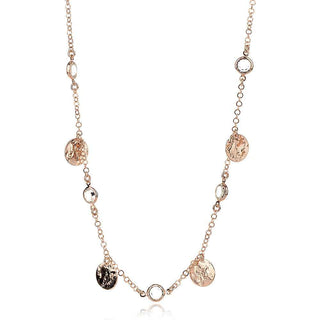 сребърно колие с монети с розова позлата